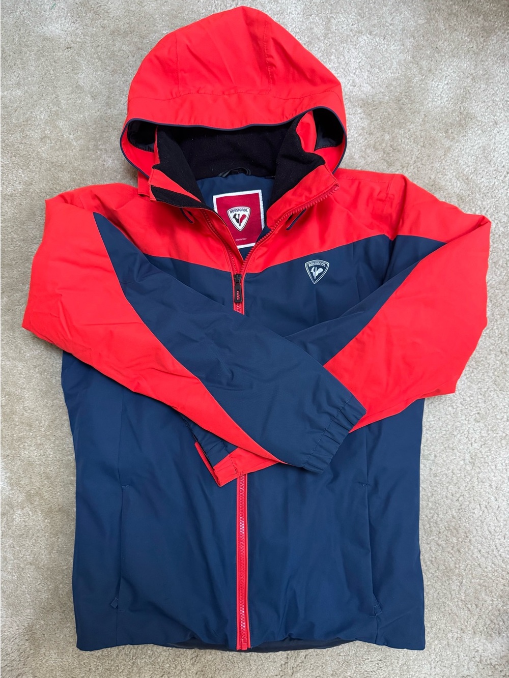 Rossignol Kids 14/16 Orange and Navy Hooded Winter Jacket